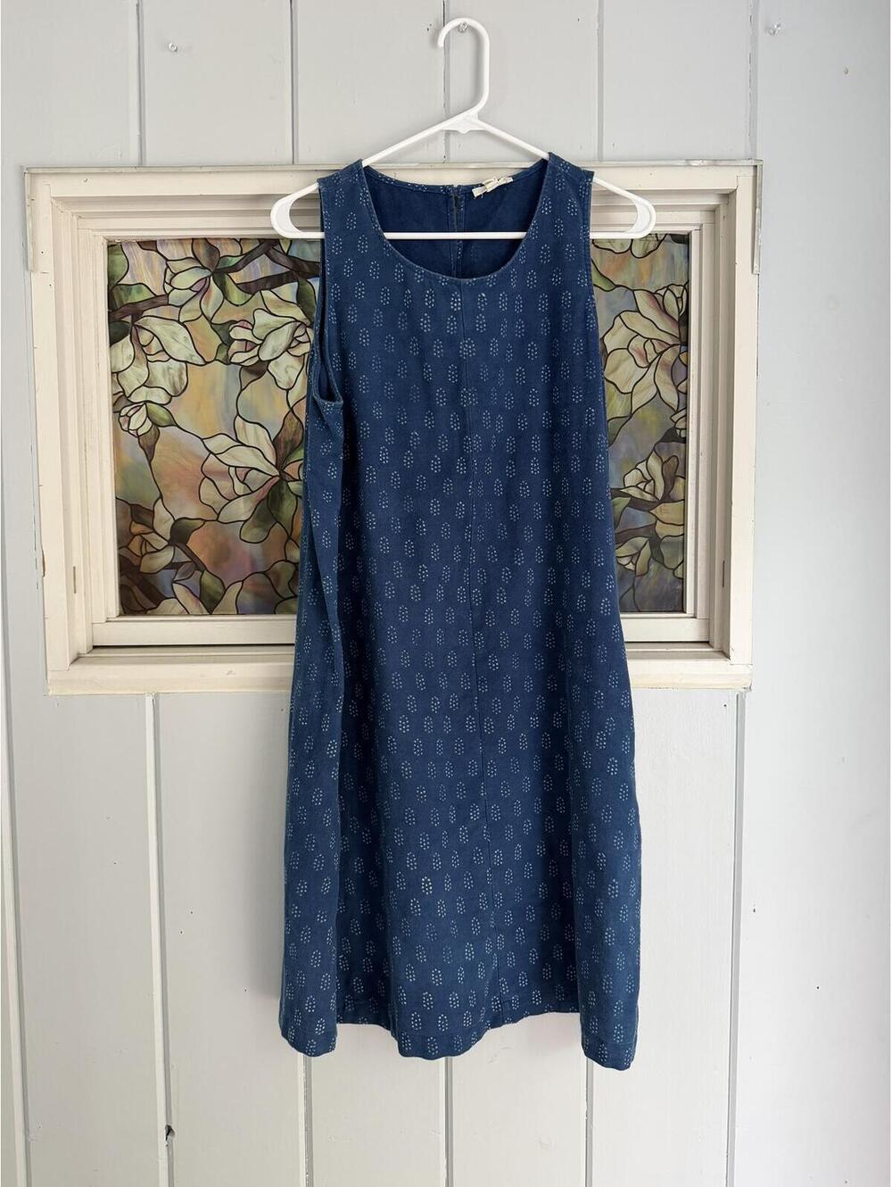 Eileen Fisher Sleeveless Blue cotton Dress size Large